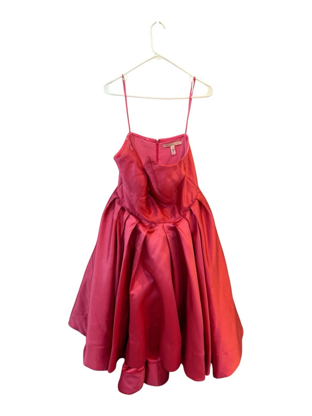 NWT Hutch Anthropologie Sabrina Strapless High-Low Pleated Pink Satin Gown 16P - Picture 6 of 15